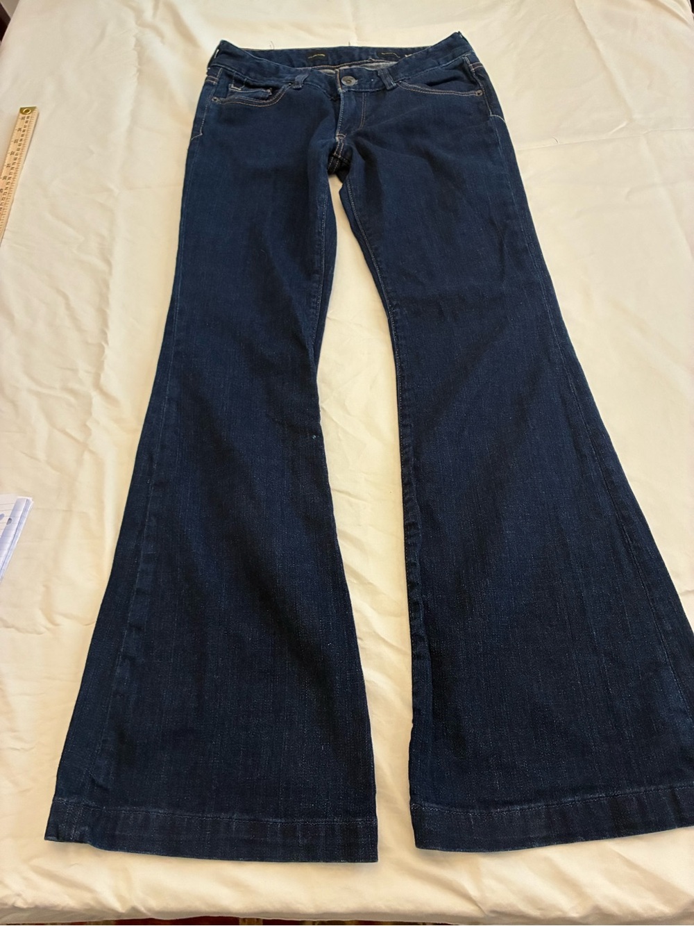 X2 Quality Denim Dark Wash Fit & Flare Jeans Size 6 Long #Vintage Express